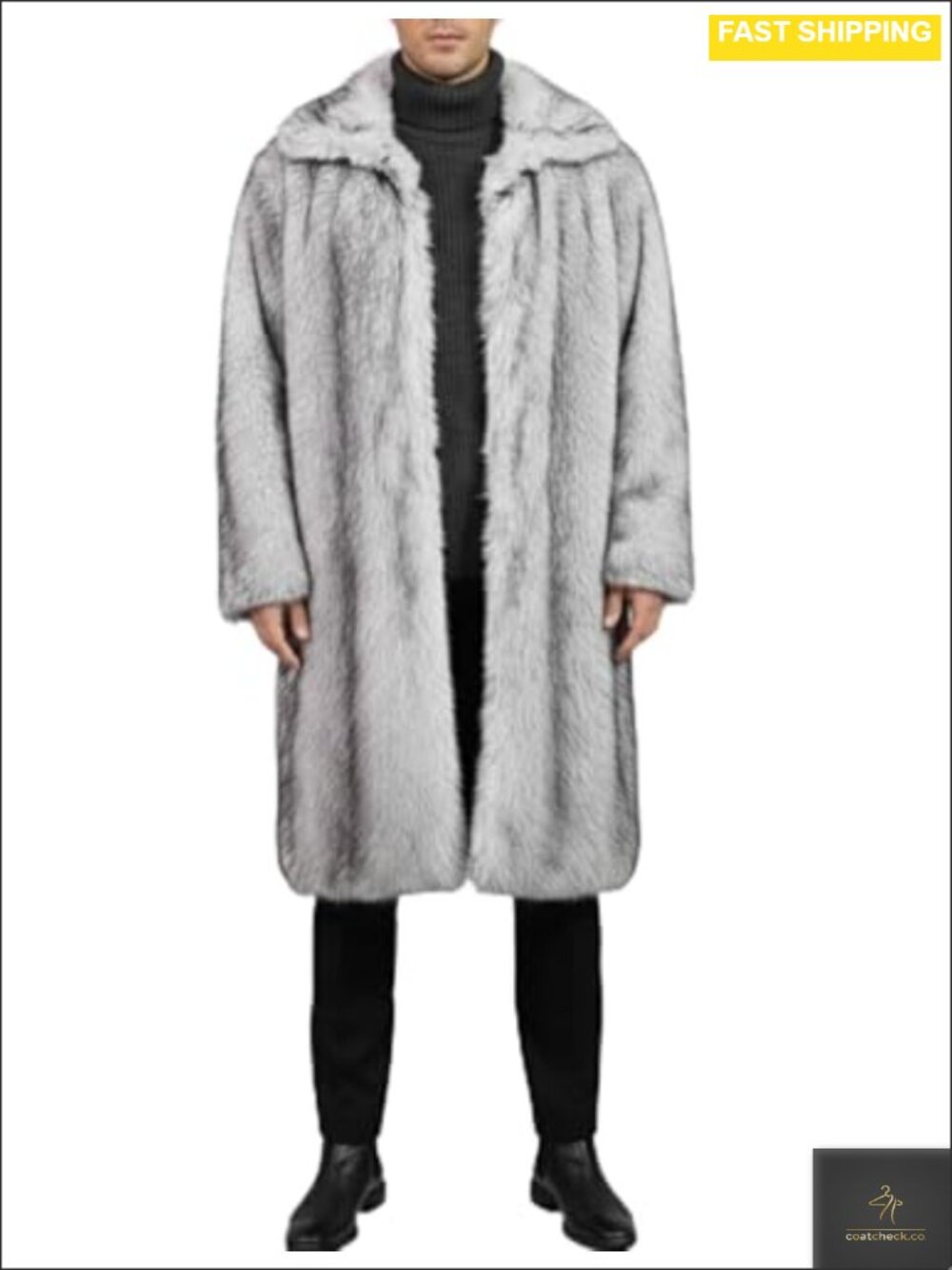 Faux Fur Coat Long Winter Warm Fluffy Fur Jacket Men